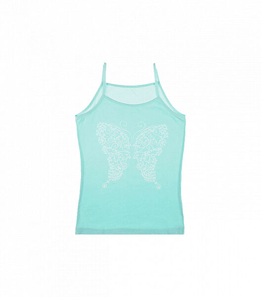 Майка на тонких бретельках для дівчинки з малюнком метелика