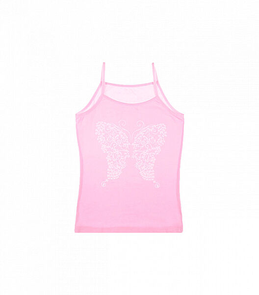 Майка на тонких бретельках для дівчинки з малюнком метелика