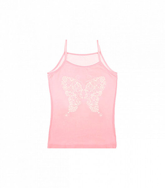 Майка на тонких бретельках для дівчинки з малюнком метелика