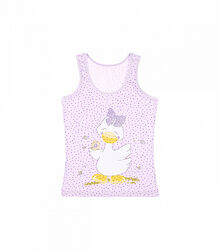 Майка на широких бретельках для дівчинки з малюнкомгусеня