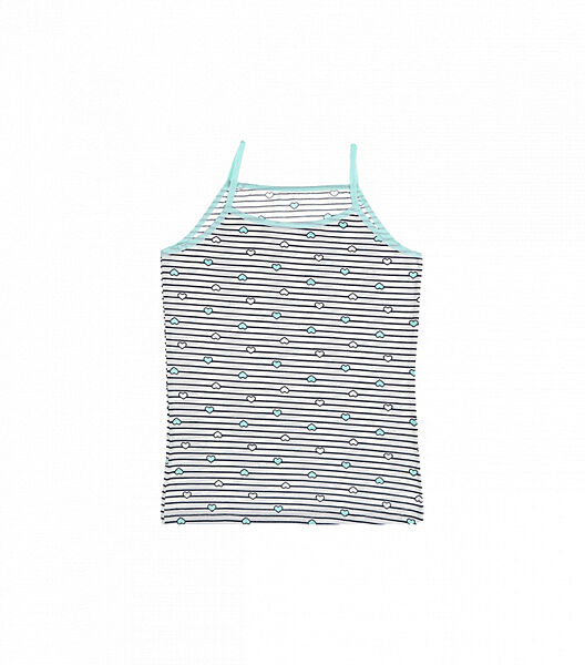 Майка на тонких бретельках для дівчинки в горизонтальну смужку
