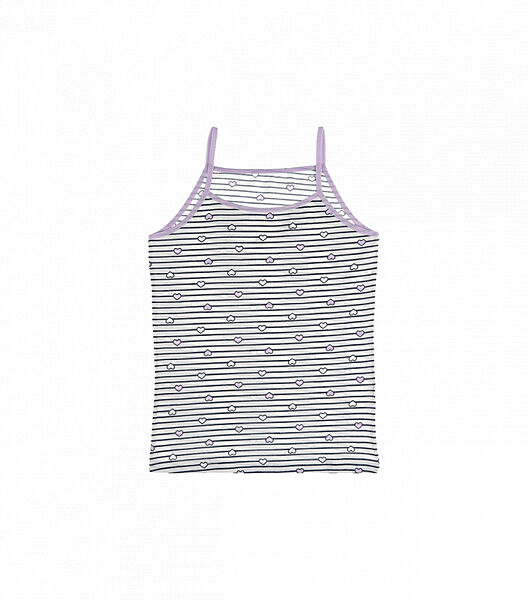 Майка на тонких бретельках для дівчинки в горизонтальну смужку