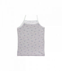 Майка на тонких бретельках для дівчинки в горизонтальну смужку