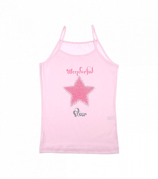 Майка дитяча на тонких шлейках для дівчинки з принтом