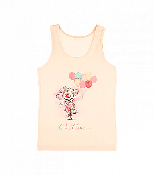 Дитячий майка для дівчатокзпринтом клоун на широких бретельках