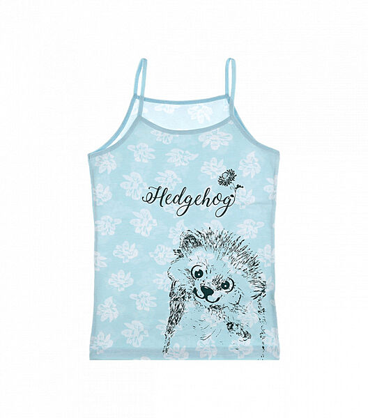 Майка на тонких бретельках для дівчинки з малюнком їжачка