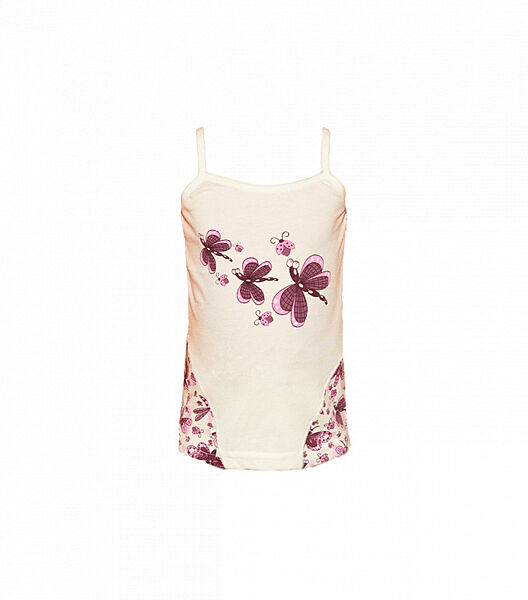 Дитячий майка для дівчатокзмалюнкомна тонких бретельках.