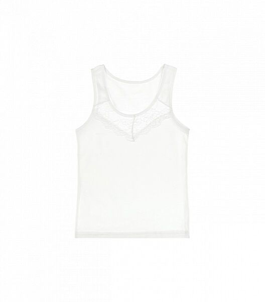 Ажурна майка для дівчинки на широких бретелях