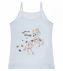 Майка натонкихбретелях зпринтом для дівчаток