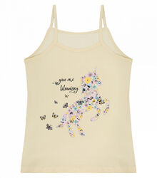 Майка натонкихбретелях зпринтом для дівчаток