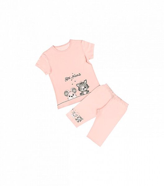 Піжама футбокаі шорти для дівчинки