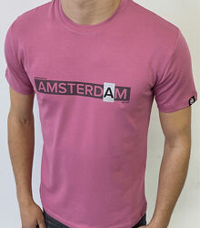 Чоловіча футболка з написом AMSTERDAM