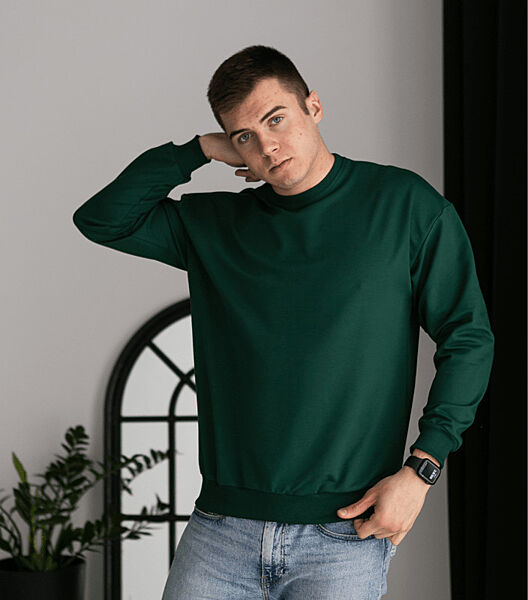 Однотонний світшот зі спущеним плечем