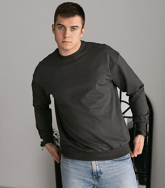 Однотонний світшот зі спущеним плечем