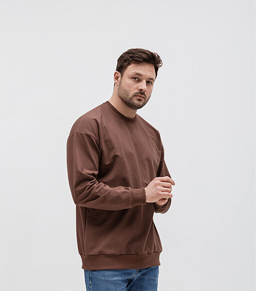 Однотонний світшот зі спущеним плечем