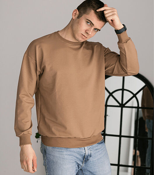 Однотонний світшот зі спущеним плечем