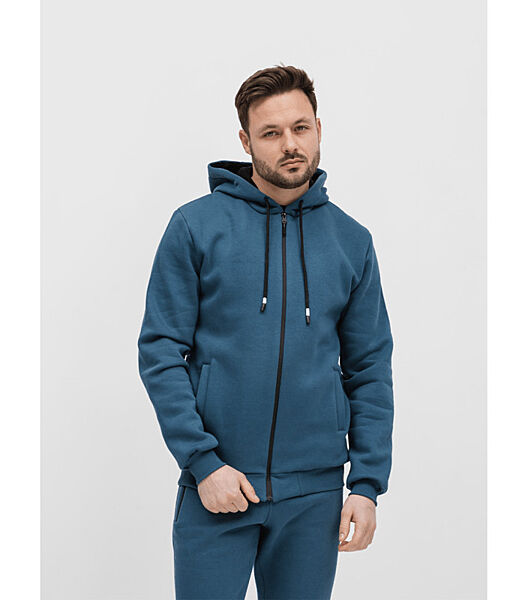 Тепла чоловіча кофта на застібці з капюшоном