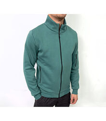 Тепла кофта на замку з накладною кишенею на рукаві