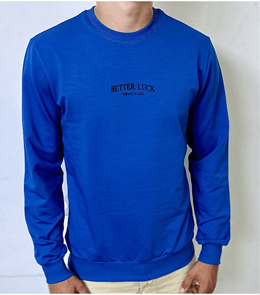 Чоловічий світшот з надписом BETTER LUCK