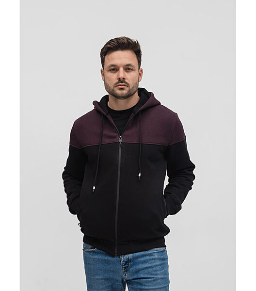 Тепла чоловіча комбінована кофта на застібці