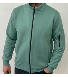 Батальна тепла кофта на замку з накладною кишенею на рукаві