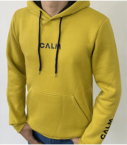 Тепле чоловіче худі з принтом CALM