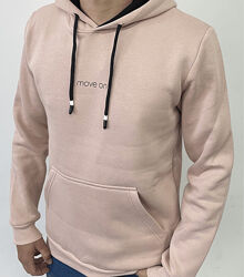 Тепле чоловіче худі з принтом MOVE ON