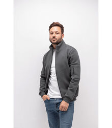 Тепла кофта на замку з накладною кишенею на рукаві