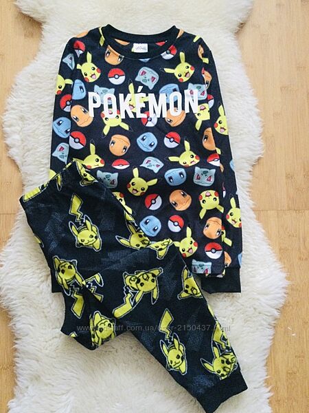10-11 років, 146 зріст. Primark флісова мультяшна піжама Pokemon. Покемон. 