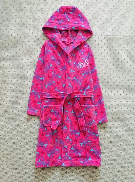 8 рок Charakter флісовий, махровий, пухнастий халат яскраво -рожевий з прин