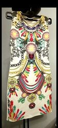 Платье  миди белое с орнаментом в стиле Versace 