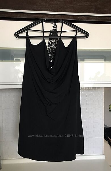 Шовкова чорна міні сукня