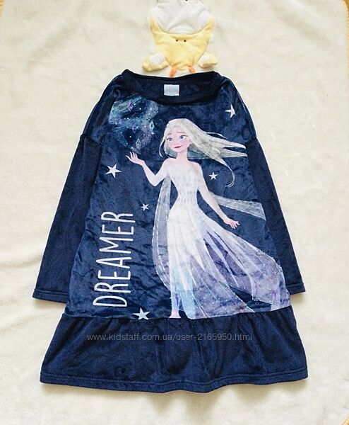 7 р. Disney Frozen Холодне Серце велюрова тепла сукня з яскравим принтом. С