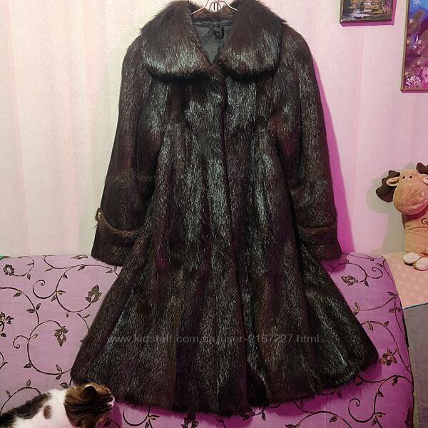 Шуба трапеция из нутрии ПОГ-48 см/ПОБ-63 см