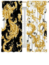 Штори Versace фіранки Версаче на трубу стиль барокко вензель 2 шт.
