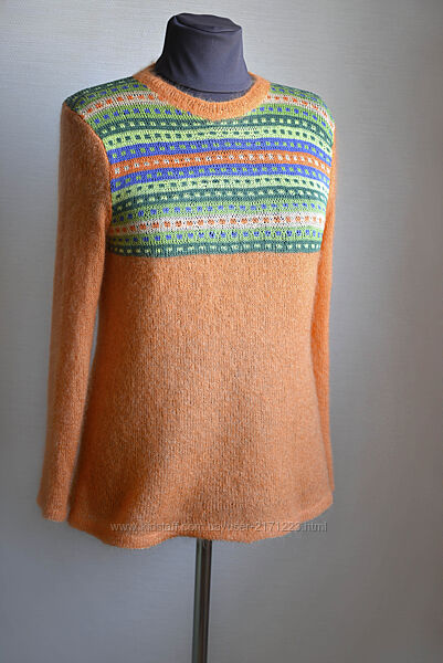 Женский пуловер из кид мохера и хлопка, ручная работа, на высокий рост