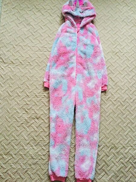 10-11 років, зріст 140-146 TU флісовий кігурумі, піжама Одноріг, пухнастий.