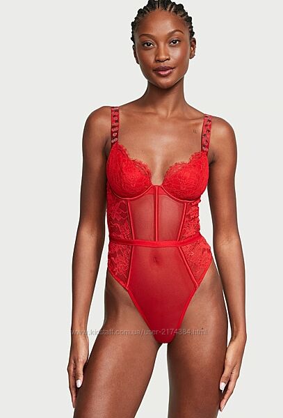БОДІ VICTORIA SECRET - CHERRY RED зі стразами 