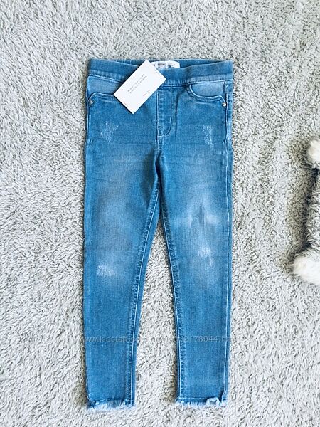 5-6 рок. , 116 зріст Denim Джегінси з необробленим низом і потертостями небе