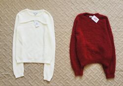 14-16 рок. H&M. Primark теплий брендовий светр. пухнастий, оверсайз. насиче