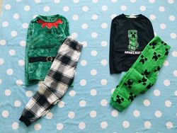 8-9 рок Primark флісова піжама з Новорічним принтом та Майнкрафт. реглан та