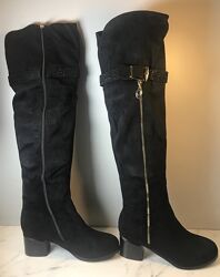 Ботфорти демісезонні замшеві чорні