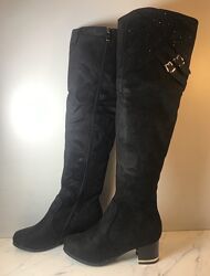 Ботфорти демісезонні замшеві чорні