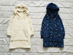 5-6 р. , Marks&Spencer пухнастий халат Зайка та з зірками, флісовий, банний,