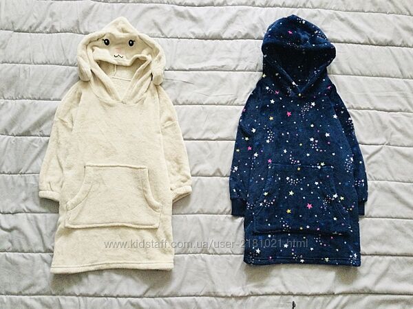 5-6 р. , Marks&Spencer пухнастий халат Зайка та з зірками, флісовий, банний,