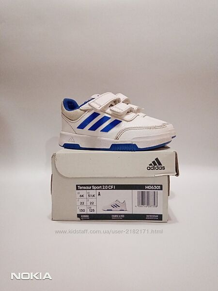 Кросівки дитячі білого кольору з синім, Adidas, розмір 22 та 24