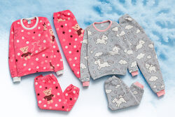 Флісова зимова піжама на манжетах з Тедді та Однорогом Найнижча ціна Пухна