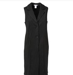 Довгий класичний жилет-піджак в тонку смужку Nina Vladi