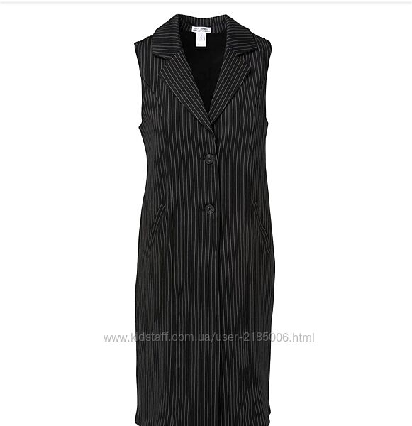 Довгий класичний жилет-піджак в тонку смужку Nina Vladi