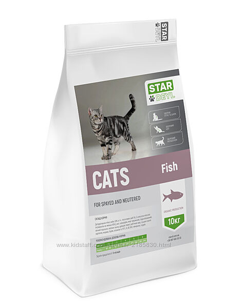 Сухий корм StarDeyl Cats Fish 10кг риба для стерилізованих котів